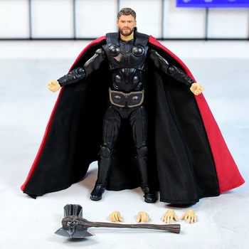 

[Funny] Avengers Super Hero Thor Infinity War Stormbreaker Tomahawk Hammer Action Figure statue Collectible Model PVC Toy gift