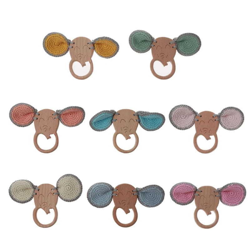 

Baby Teether Beech Wooden Rattle Teething Toy Play Gym BPA Free Montessori Toy R2JF