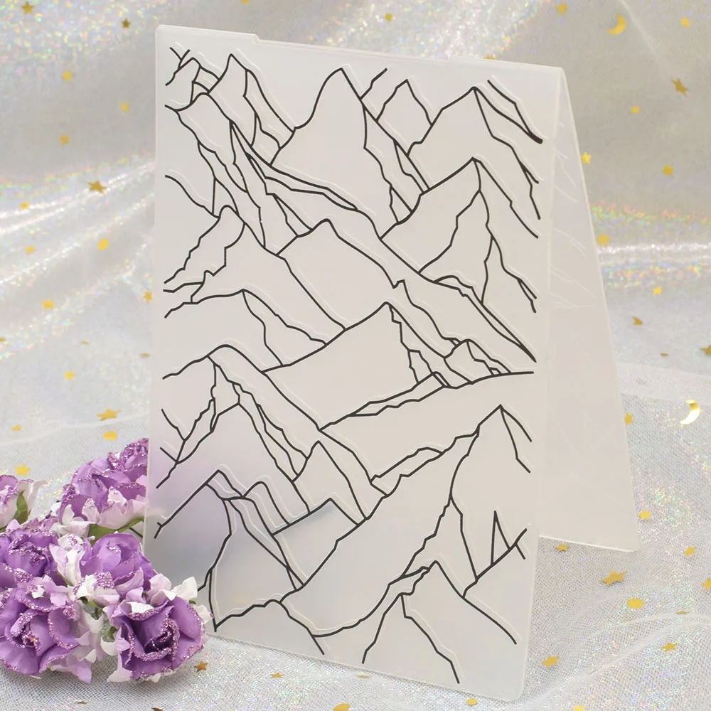 

Mountain Range Paper Background Plastic Embossing Folders Stamps DIY Scrapbooking Paper Card Making Craft Template