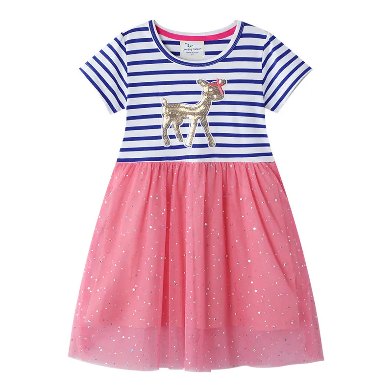 Jumping Meters Girls Floral Dresses for Summer Baby 100% Clothing Fashion New Arrival Kids Tutu Party Dress | Детская одежда и