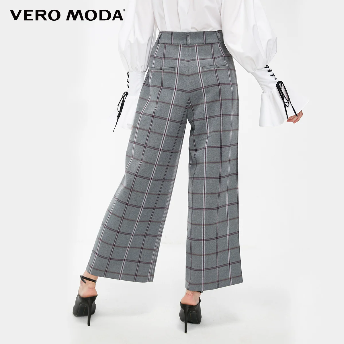 Vero Moda Женские клетчатые широкие брюки с молнией спереди | 319150511