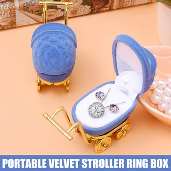 

Cartoon Stroller Shaped Ring Box Jewelry Organiser Display Holder Storage Case TT@88