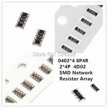 100pcs 0402*4 8P4R 2*4P 5% J SMD Resistor Rede matriz 4D02 39R 39ohm 43R 43ohm 47R 47ohm 51R 51ohm 56R 56ohm 62R 62ohm 68R