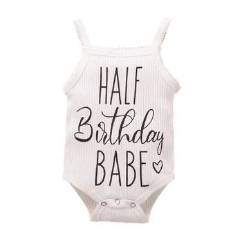 

Baby Romper Suspenders with Letter Pattern for Newborn Baby