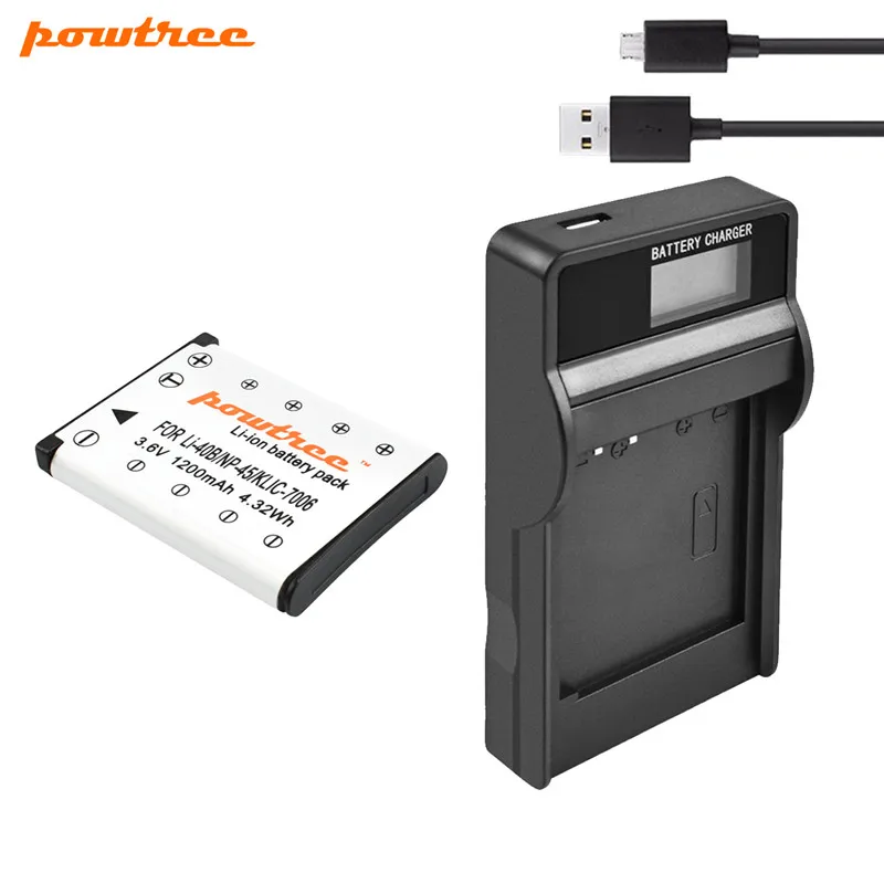 Powtree для FUJIFILM NP 45A 45 сменный аккумулятор + зарядное устройство USB LCD XP10 XP11 J38 Z70 Z35 J40