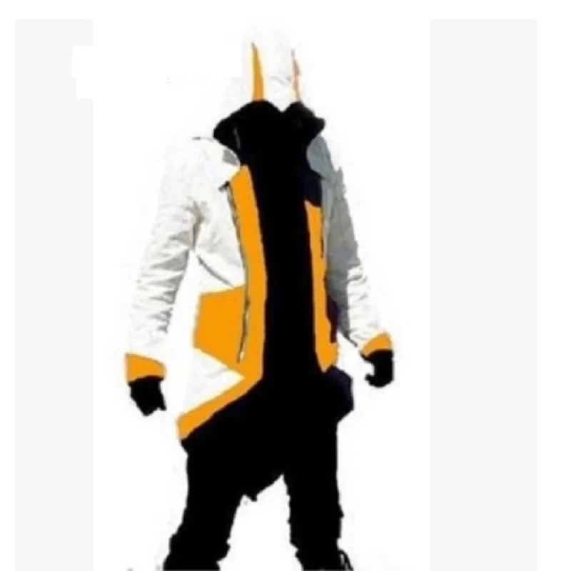Assassins creed/костюм на Хэллоуин для взрослых мужчин; Повседневная Уличная одежда с капюшоном; костюм Эдварда assassins creed; Косплей; куртка; пальто - Цвет: White with Yellow