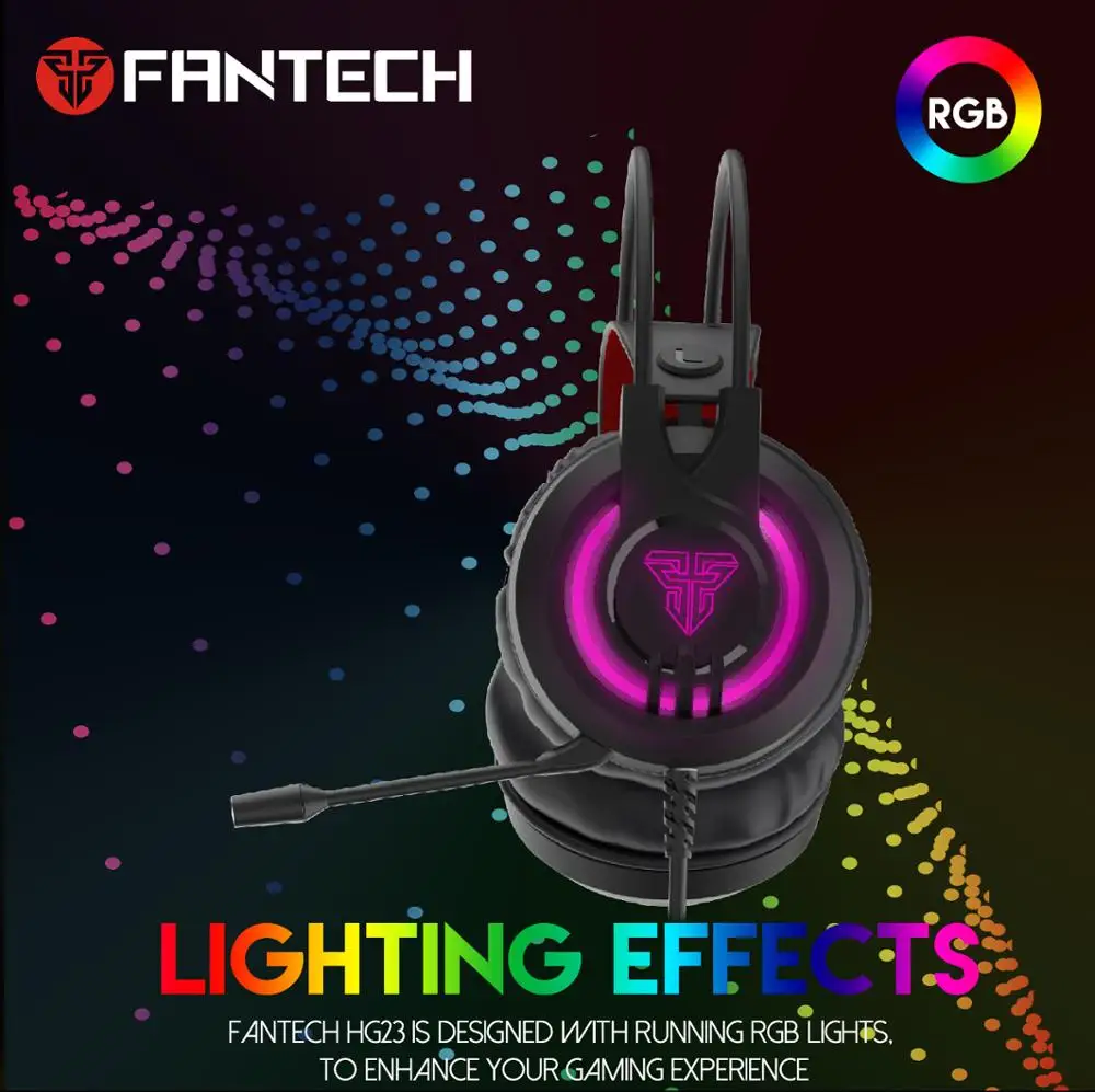 FANTECH HG20 3,5 мм разъем RGB игровая гарнитура широкие звуковые поля Регулировка громкости наушники с микрофоном для PS4 ПК плеер