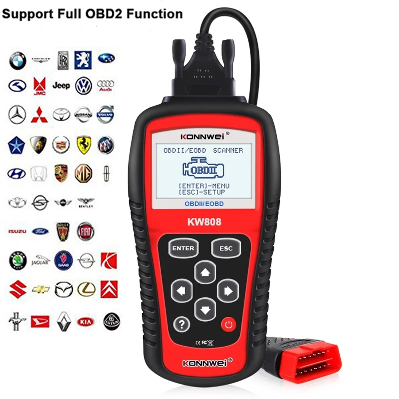Профессиональный сканер OBD2 диагностический инструмент KW808 новый считыватель