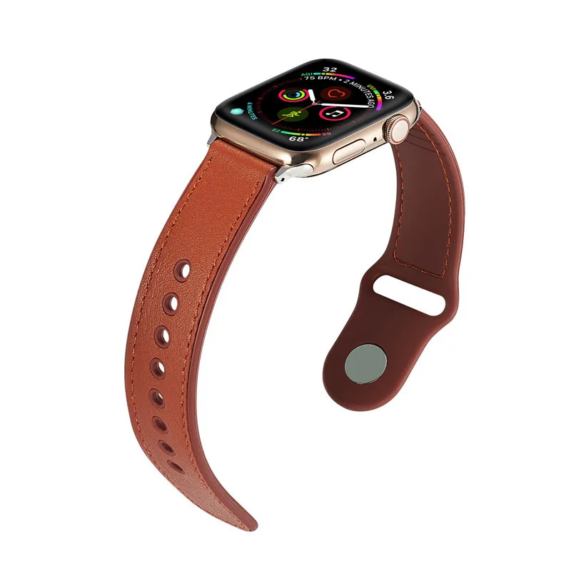 Армированный чехол из силикона+ кожаный ремешок для apple watch band 44 мм 40 мм наручных часов iwatch, ремешок 42 мм, 38 мм, ремешок для часов, correa в едином положении во время занятий легкой атлетикой, apple watch 5/4/3 браслет