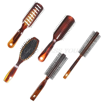 

Amber Oval Cushion Comb Men and Women Nylon Needle Anti-static Massage Hair Combs Brush Drop Shipping