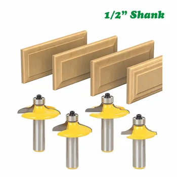 

4pc/set 12mm 1/2" Shank Milling Cutter Drawer Face Mill Round Over Beading Edging Router Bit Carbide Tipped Woodworking MC03059