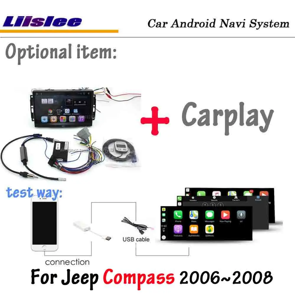 Liislee Android 8,0 для Jeep Compass 2006~ 2007 автомобильный стерео радио BT Carplay экран видео gps навигация Мультимедиа без DVD плеера - Цвет: machine add carplay