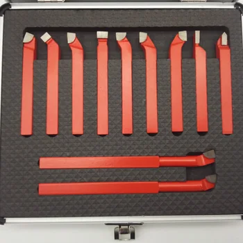 

11 Pcs Carbide Tip Tipped Cutter Tool Bit Cutting Set Tools for Metal CNC Lathe TN88