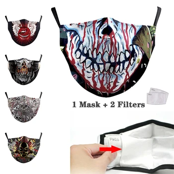 

PM2.5 Face Maske with Filter Anti Facemask Red Lips Face Mask Adults Cotton Vintage Printed Mask Reusable Protective Face Masks