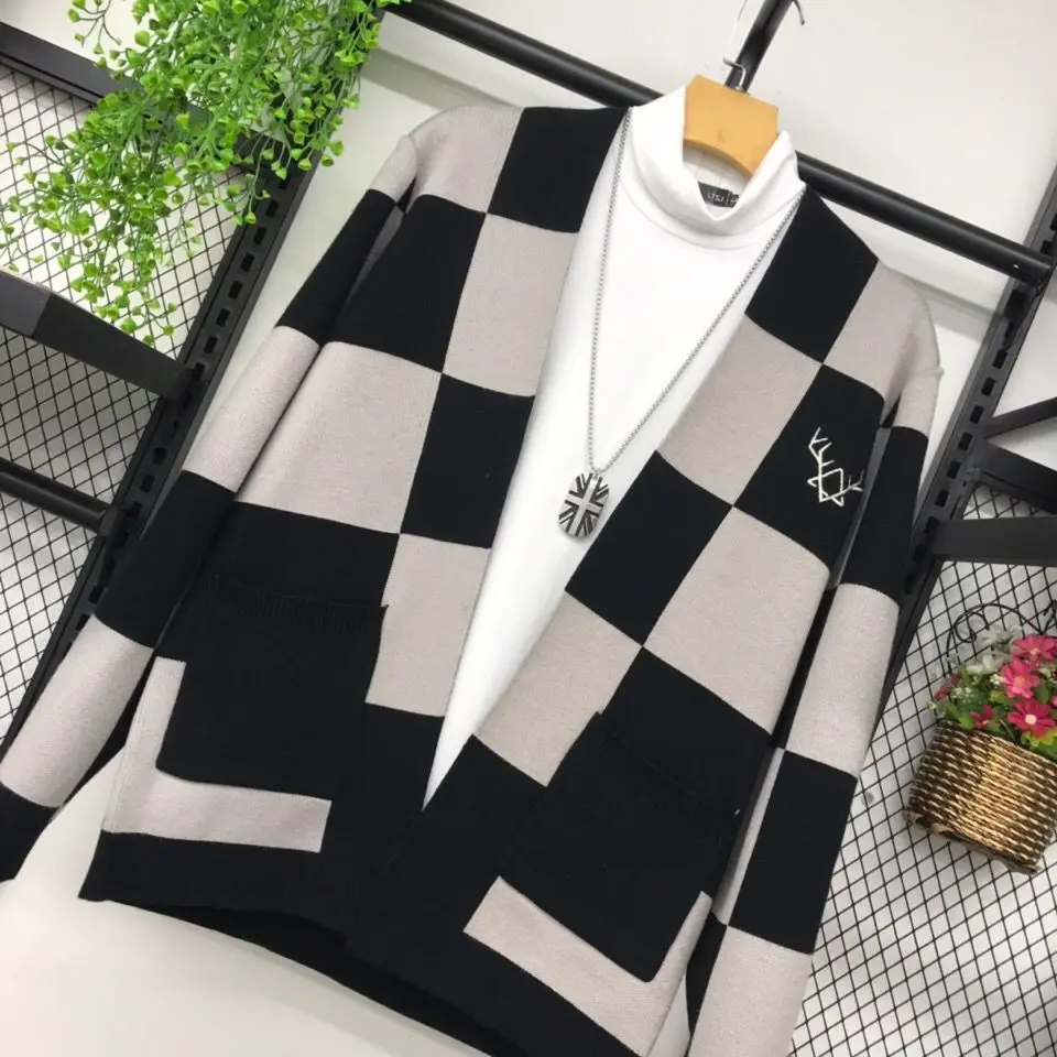 

Men's Knitted Sweater Knitted Cardigan Net Red Cute Boy Celebrity Inspired Cardigan Jacket