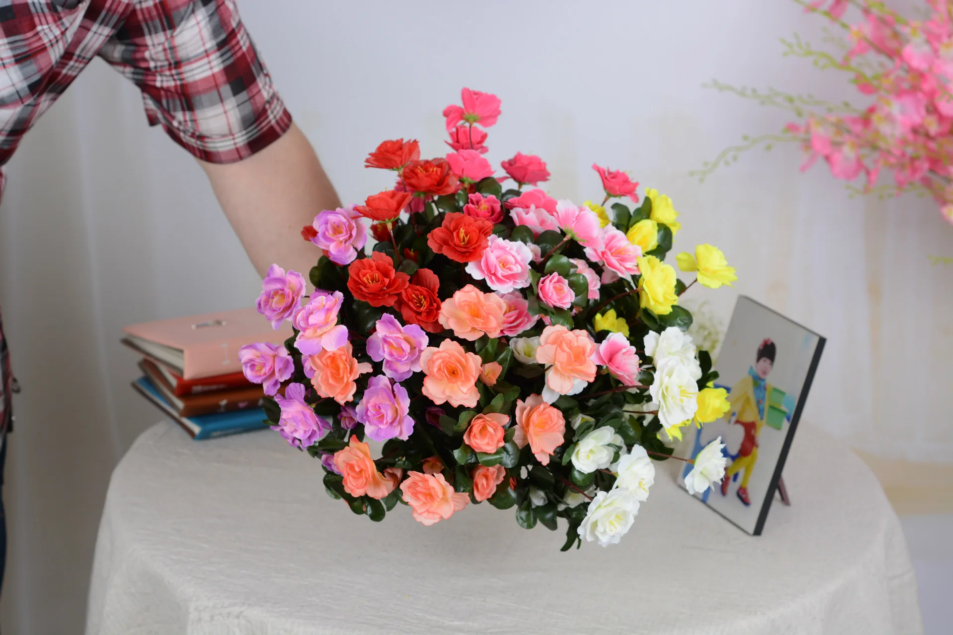 Azalea искусственная Цветочная подделка цветок ручной Свадебное Оформление букета цветок для дома гостиной цветочный Рождественский Декор