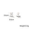 Cosplay Anime Stud Earrings Japanese Kanji Chinese Letter Hope Flowers Rich Love Symbol Stainless Steel Stud Earrings For Women 4