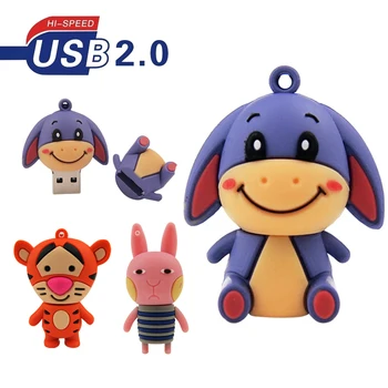 

Usb Flash Drive 128MB 64GB 32GB Pendrive 16GB 8GB 4GB Tiger Bunny Donkey Cartoon Hot Sale Animal Pen Drive Usb 2.0 Photography