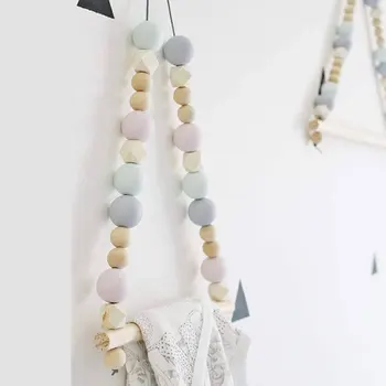 

Fashion Nordic Style Wooden Balls Clothes Rack Hanger Pendant Home Decor Tool