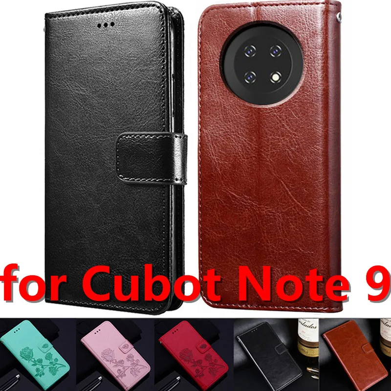 Роскошный винтажный Чехол для Cubot Note 9 кожаный силиконовый чехол-книжка с