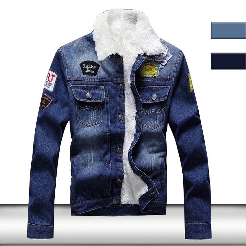 fleece lined jean jacket mens