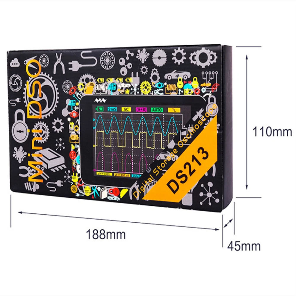 4 канальный 100 мс/с MINI Nano DSO213 DS213 Профессиональный Портативный цифровой осциллограф DSO 213 DS 213 с X1& X10 зонд