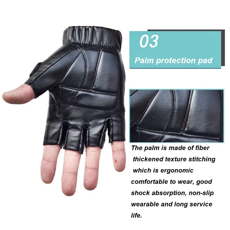 Охотничьи мужские черные тактические перчатки из искусственной кожи армейские спортзал фитнесс велосипедные перчатки половина пальца вождения черные перчатки AH08