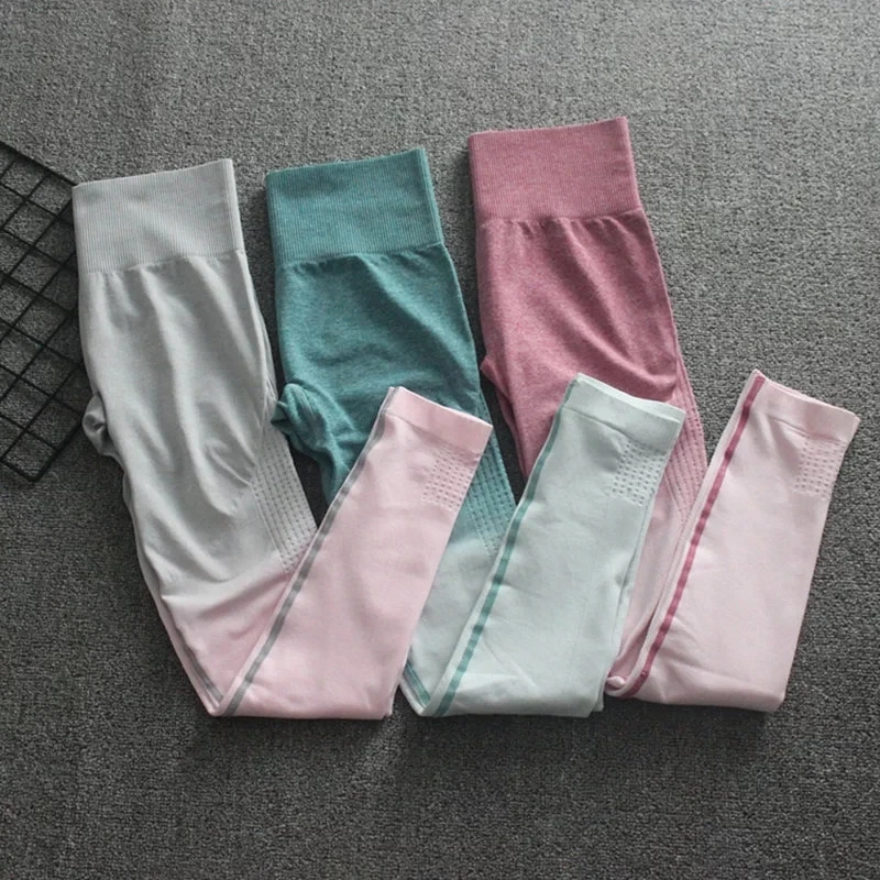 

Ombre Seamless Yoga Pants Women High Waist Leggings Stretchy Tummy Control Fitness Workout Tights Running Leggings Sports Pants