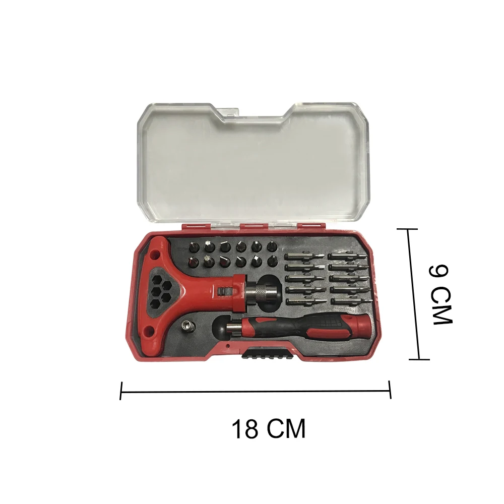 Hand Tool Set General Hand Tool Kit with Plastic Tool box Storage Case Combination Hammer Socket Wrench Screwdriver