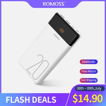 

20000mAh ROMOSS LT20 Power Bank Dual USB Powerbank External Battery With LED Display Fast Portable Charger For Xiaomi For iPhone