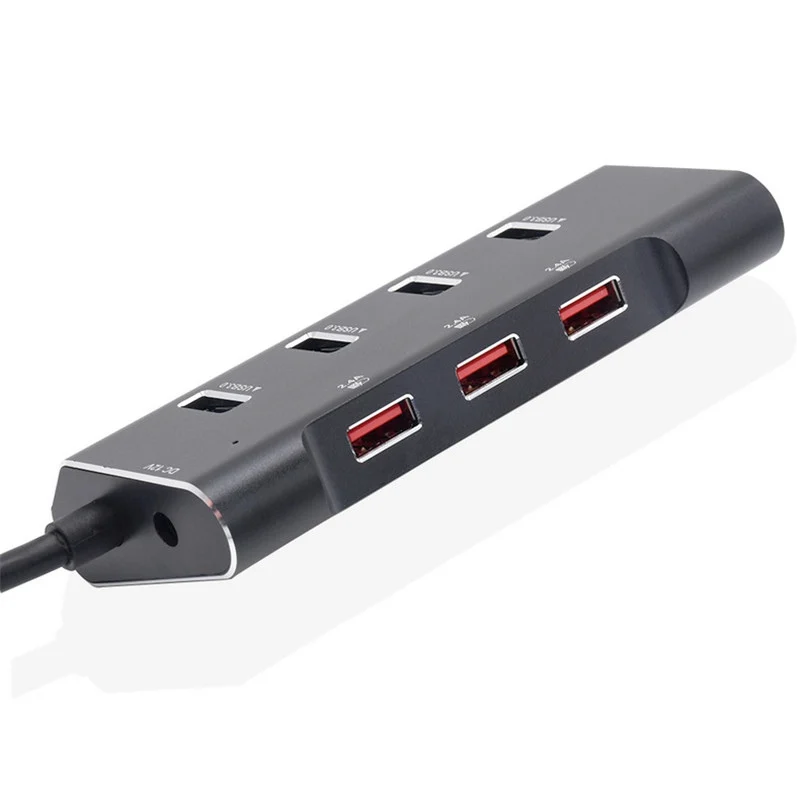 7 портов usb-хаб USB3.0 Синхронизация данных 2.4A адаптер для быстрой зарядки 1