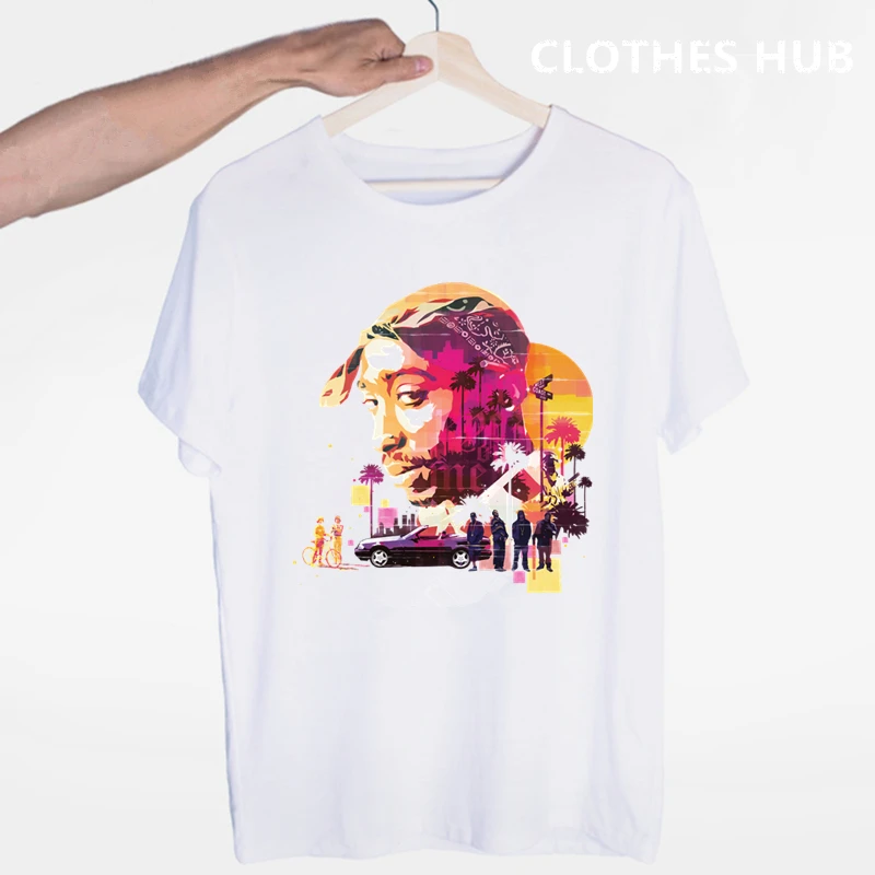 Футболка Tupac 2pac в стиле хип хоп для мужчин и женщин уличная одежда с круглым