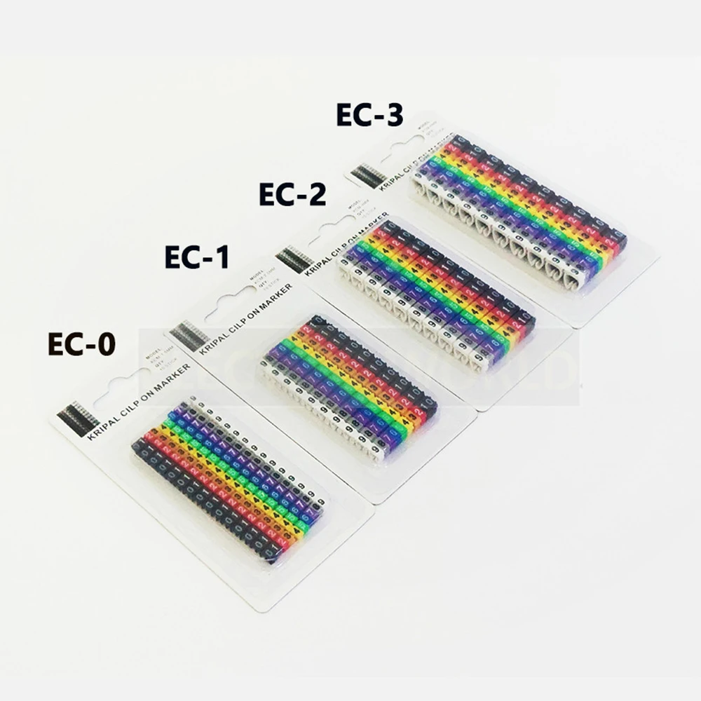 플라스틱 케이블 마커 라벨 EC-0 와이어 마커 번호 0  9 케이블 크기 1.5 sqmm 컬러 PVC 케이블 마커 절연 마커