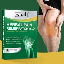 Wild+ Herbal Wormwood Knee Pain Relief Patch Far Infrared Orthopedic Plaster Self-heating Joint Muscle Rheumatic Arthritis