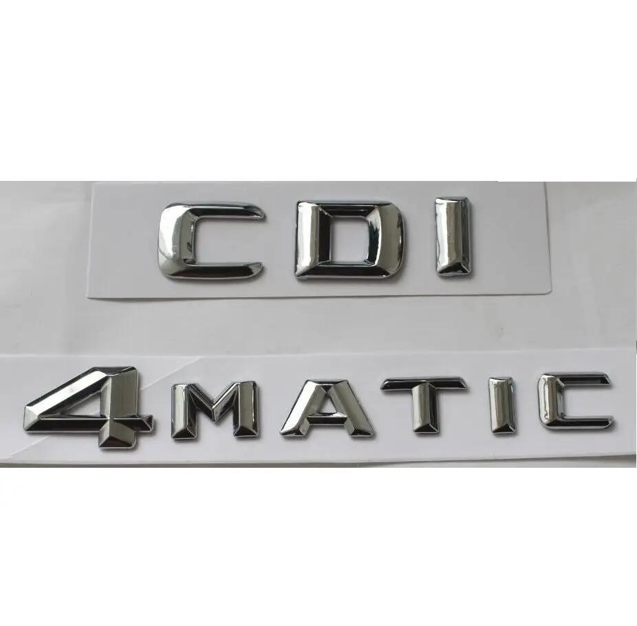 shiny silver Хром 3D буквы CDI 4matic углеродное волокно Задняя Крышка багажника значки-эмблемы для Mercedes AMG - Цвет: shiny silver