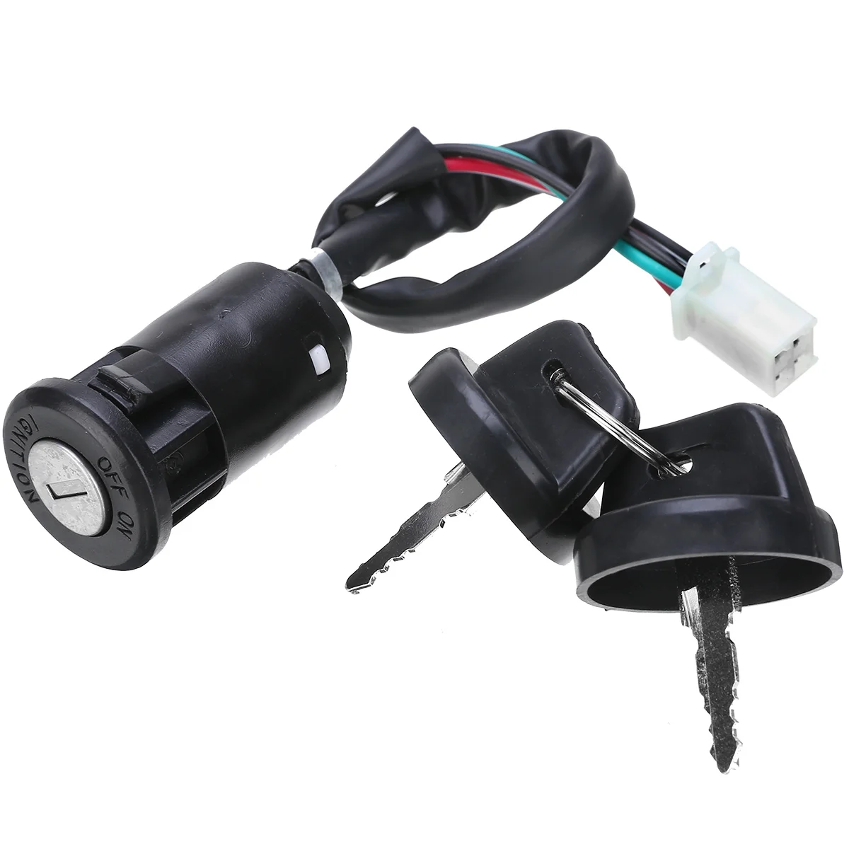 For ATV Go Kart Motorcycle 1pc 4 Wires Universal 2 Ignition Keys Start Switch Door Lock Key Motorcycle Accessories Mayitr