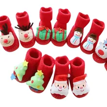 Christmas baby socks newborn baby girls boys kids winter socks toddler warm soft cartoon anti-slip socks baby boot socks