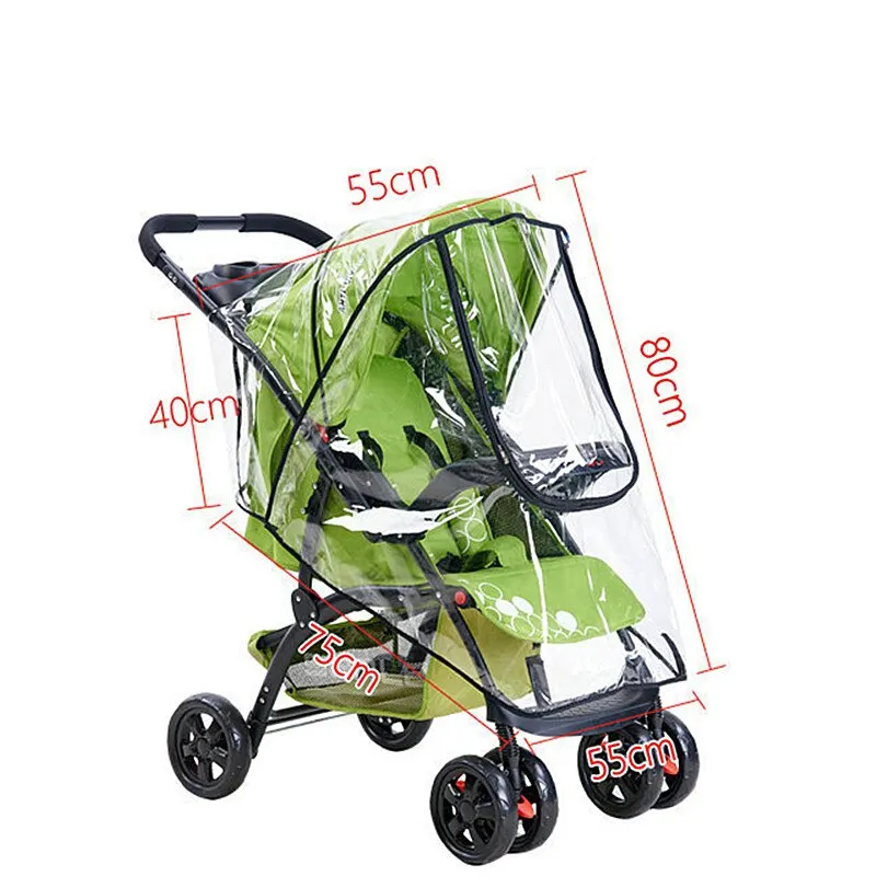 Universal Stroller Rain Cover Baby Car Weather Wind Sun Shield Transparent Breathable Trolley Umbrella Raincoat Accessories