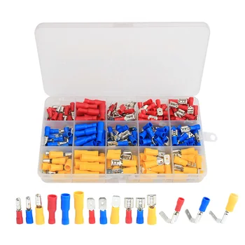 

236PCS Mixed Spade Bullet Piggyback Crimp Terminals Insulated Electrical Wire Cable Criming Connectors Set Kits