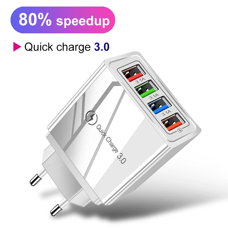 Быстрая зарядка USB 3 0 для iPhone X 18 Вт настенное зарядное устройство быстрая Samsung S20