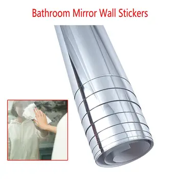 

0.1MM Bathroom Mirror Wall Stickers self-adhesive film Mirror Self Adhesive Stick Room Decoration 50x100cm peel and stick tile