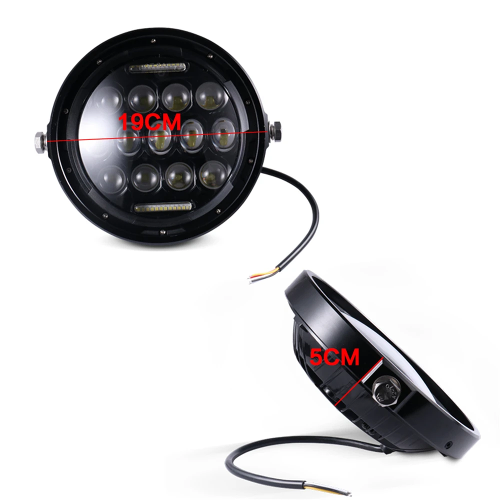 Motorcycle 7 Inch LED Headlight Retro Motorbike Headlamp for Honda Hornet 900 Cafe Racer 883 Sportster Street Glide Road King