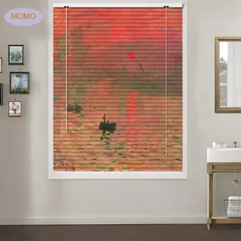 

MOMO Blinds Patterned Zebra Custom Blinds, Impression Sunrise,by Claude Monet,Premium 2.5cm Blackout Light Filtering Horizontal