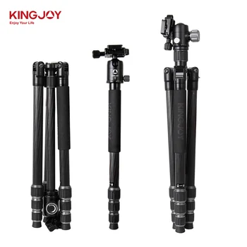 

KINGJOY G55C Carbon Fiber Tripod Flexible Tripods Monopod Camera Stand With G0 Ball Head 4 Section DHL Free Shipping