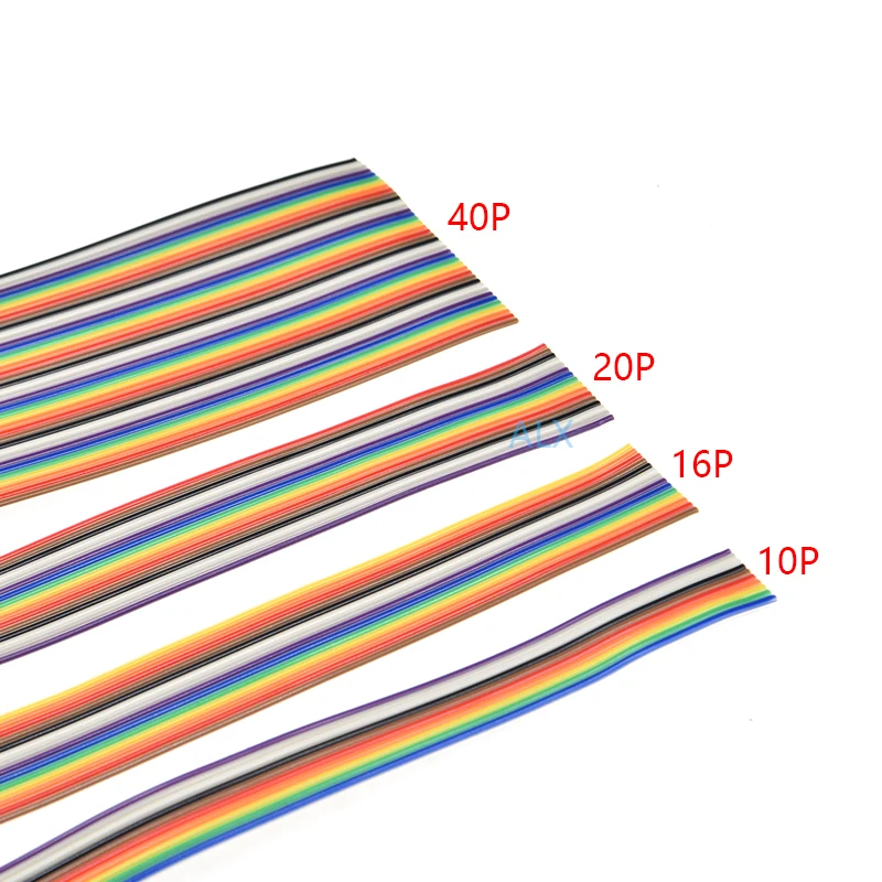 1 метр 6P/10P/12P/14P/16P/20P/40P 1,27 мм цветной плоский ленточный кабель 6/8/10/16/20/40 Pin Rainbow провод для разъема FC dupont|Соединители|   | АлиЭкспресс - Electronic Tools & parts