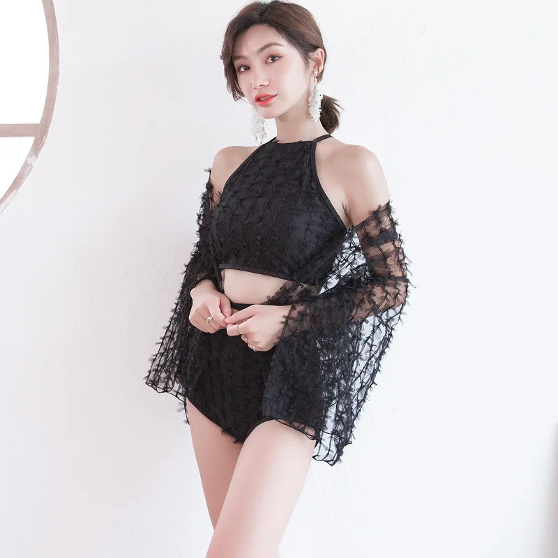 

2019 New Style Bathing Suit Women's Split Type Three-piece Set Veils Swimwear Graceful Women's Hot Springs Bikini