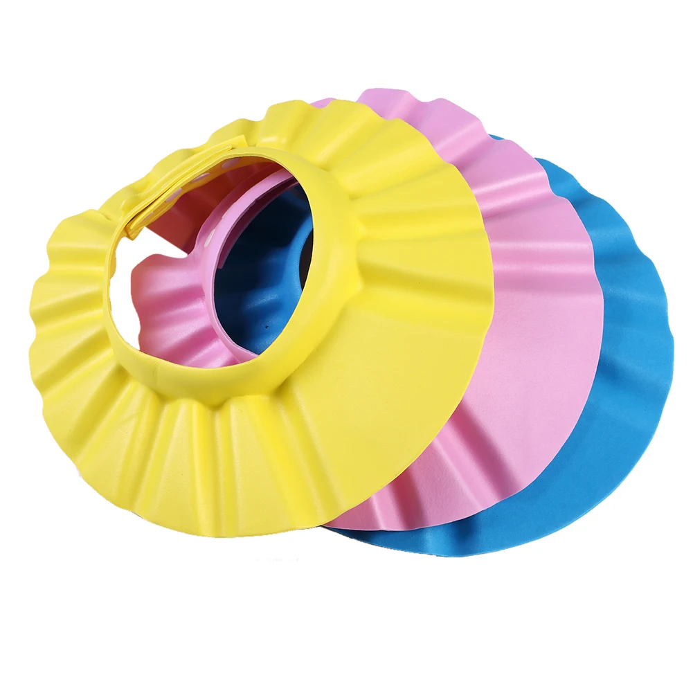 

Adjustable Baby Kids Eco-friendly Shampoo Bath Bathing Shower Cap Resizable durable Wash Hair Shield