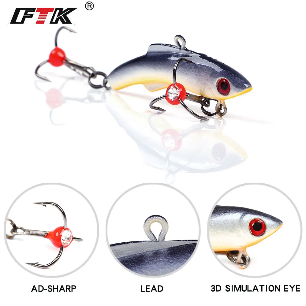 FTK, 1 шт., 4,3 см-8,5 см, 10 г-35 г, для зимней подледной рыбалки, Lure3D, глаза, красочные, AD-Sharp, свинцовая приманка жесткая, балансирующая для рыболовной приманки