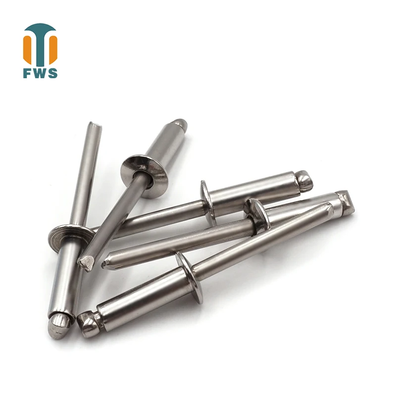 

50 PCS M3.2 M4 11-16mm DIN EN ISO 15983 GB /T 12618.4 Stainless Steel Open End Blind Rivets Pop Rivets With Protruding Head