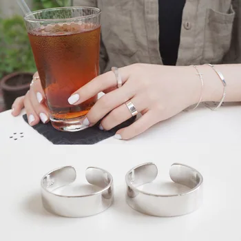 

JIANERY Bohemian 925 Sterling Silver Smooth Rings For Women Men Engagement Rings Girls Party Gifts Anillos 2019